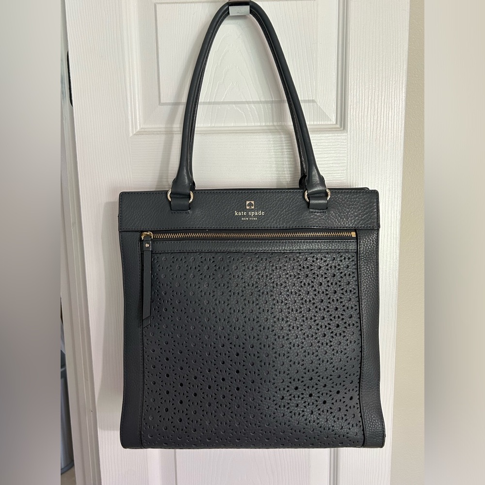 KATE SPADE Shoulder Bag Floral perforated Leather